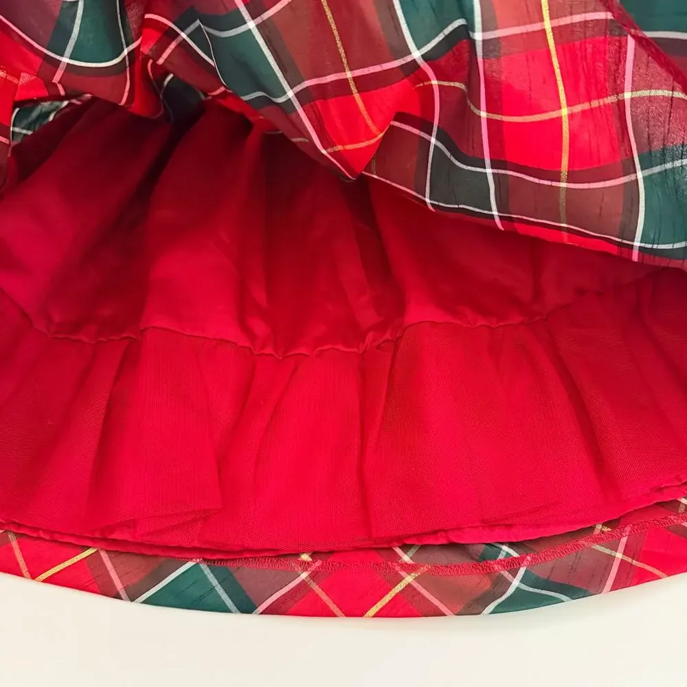 Gymboree Girls Red Plaid Holiday Dress - Excellent!
